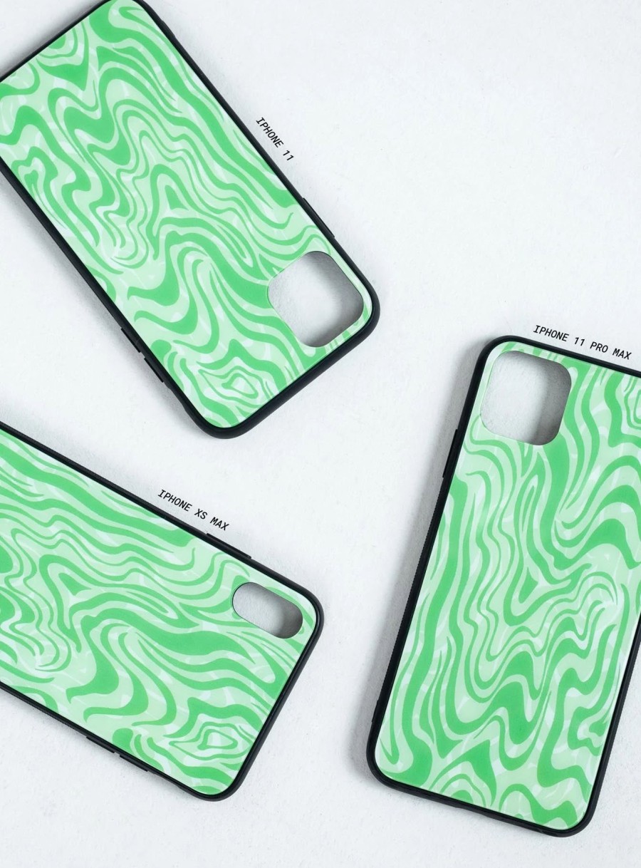 Accessories * | Princess Polly Trippy Iphone Case Green / White