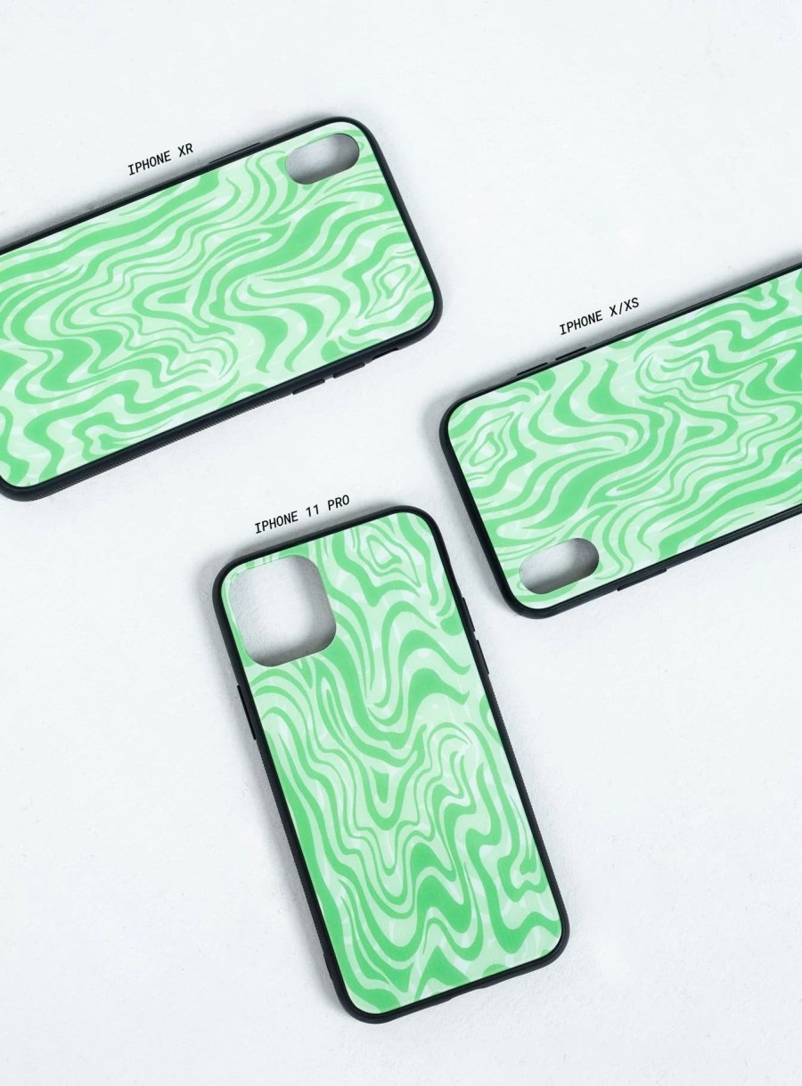 Accessories * | Princess Polly Trippy Iphone Case Green / White