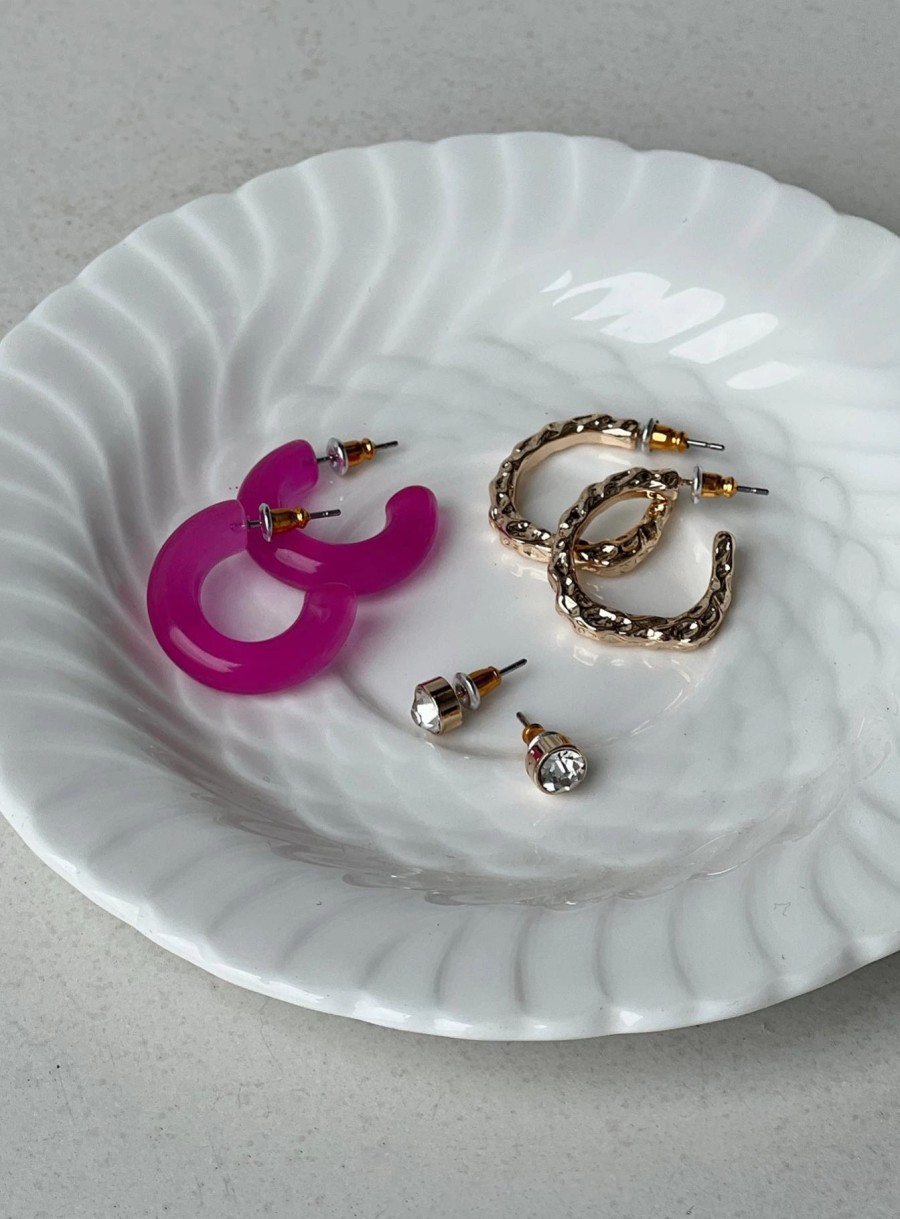 Accessories * | Princess Polly Boswell Earring Pack / Pink Gold