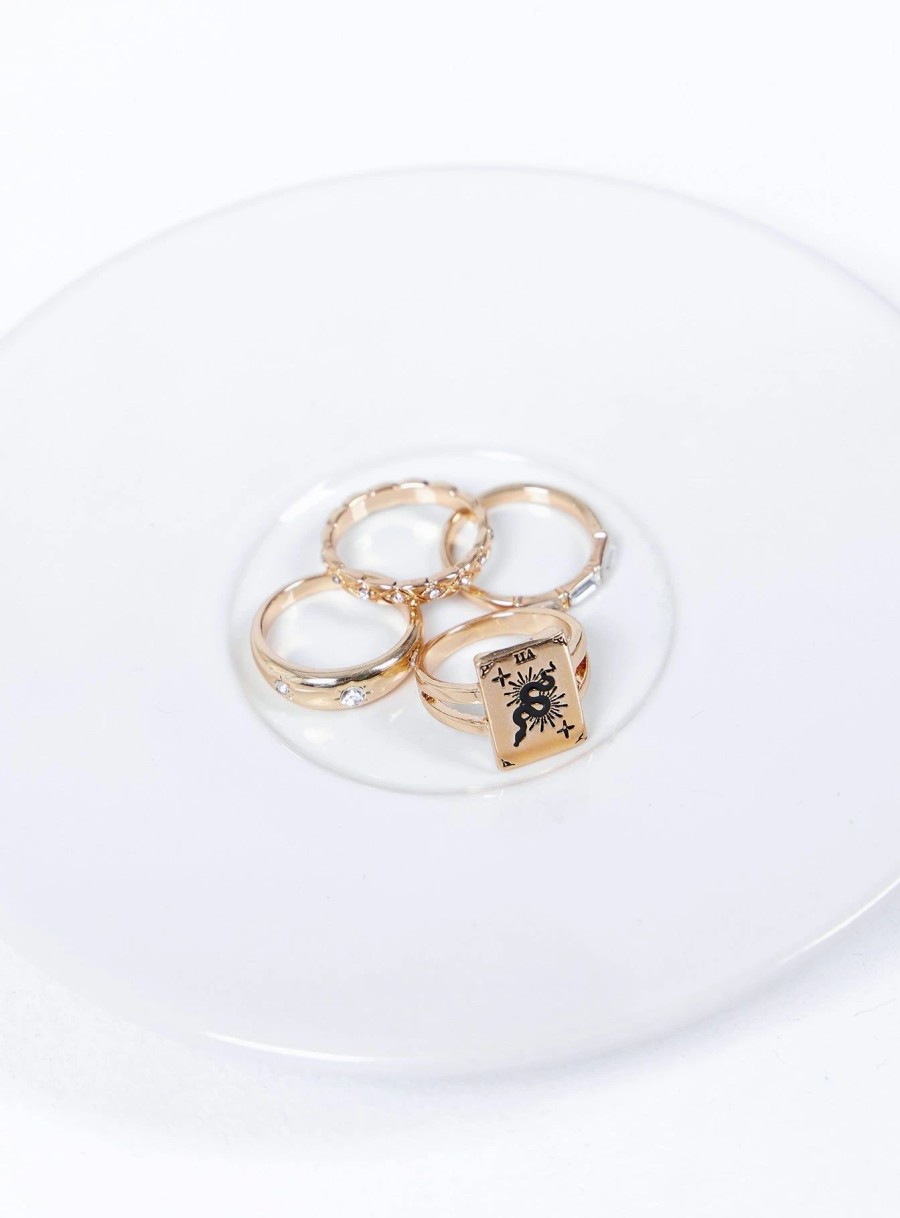 Accessories * | Princess Polly Lower Impact Snake Eyes Ring Pack Gold