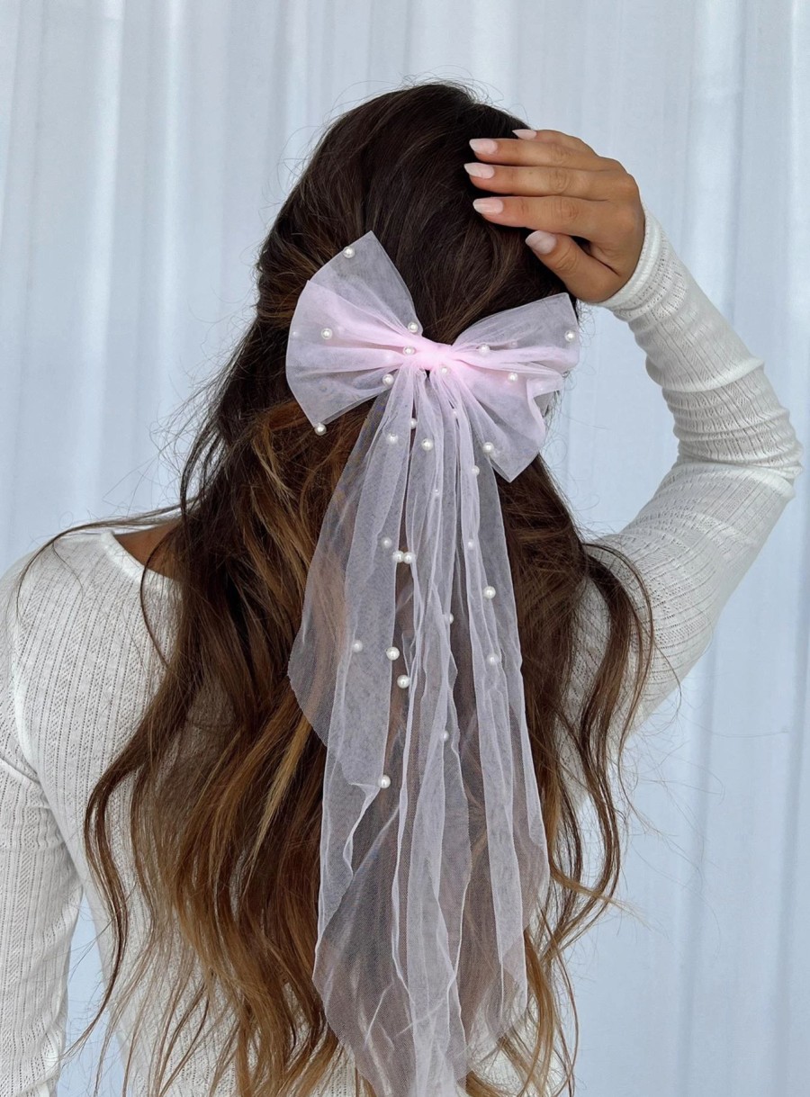 Accessories * | Princess Polly Imi Hair Bow Pink