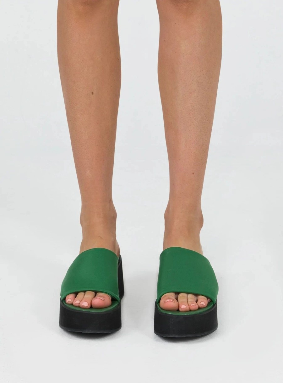 Shoes * | Princess Polly Barnes Platform Sandals Primary Green