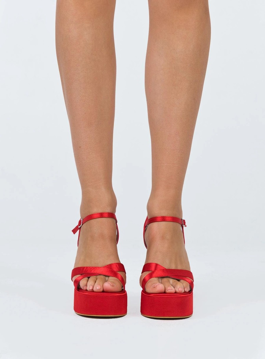 Shoes * | Princess Polly Millard Platform Heels Red