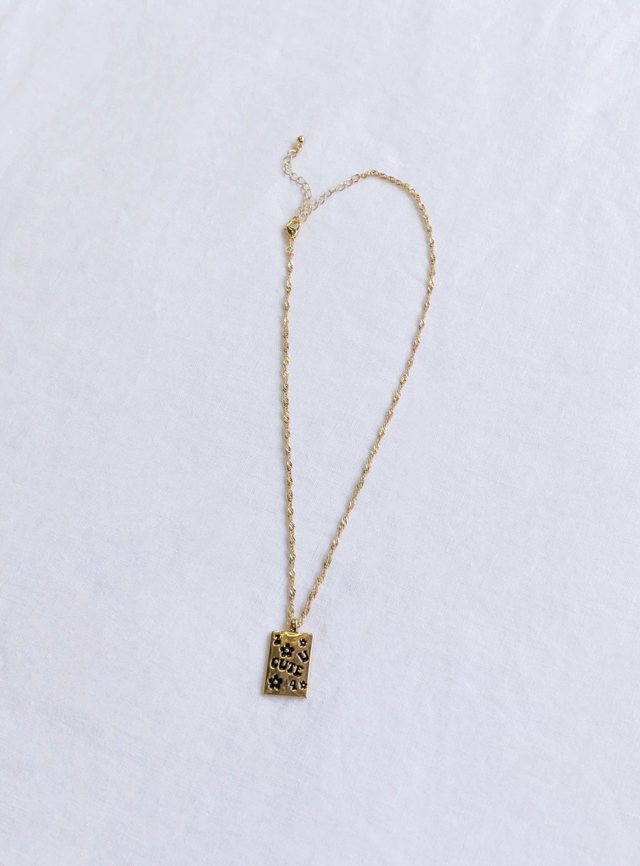 Accessories * | Princess Polly Lower Impact Too Cute Necklace Gold