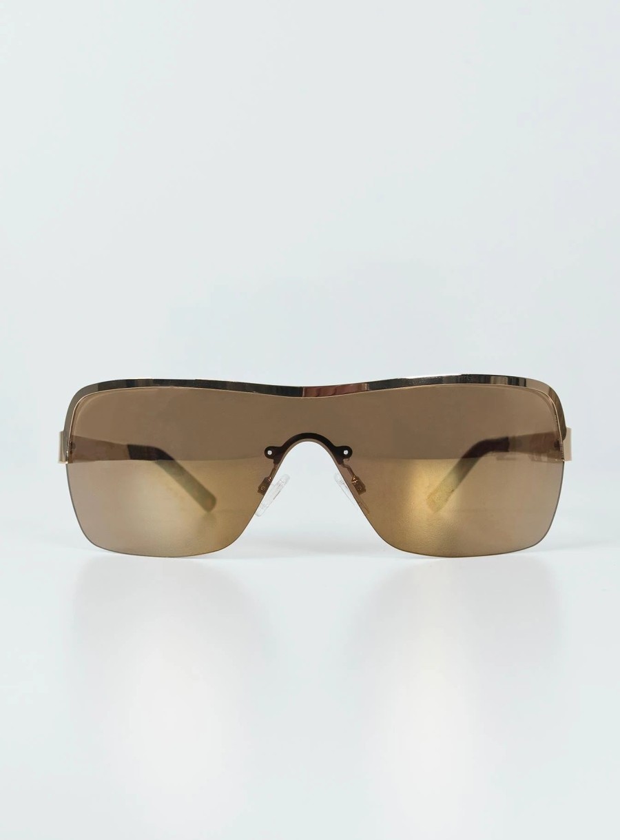 Accessories * | Princess Polly Feldman Sunglasses Gold / Brown