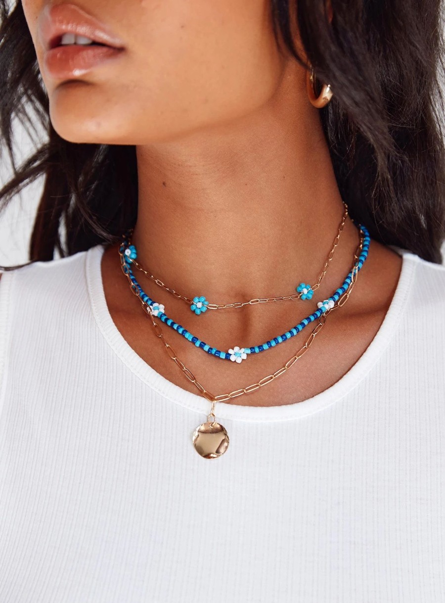 Accessories * | Princess Polly Lower Impact Bluebell Necklace Pack Gold