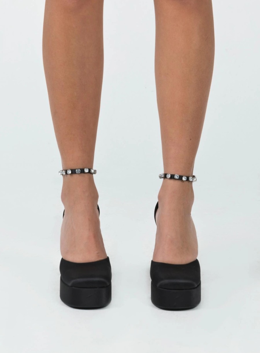 Shoes * | Princess Polly Solis Platform Ankle Strap Heels Black