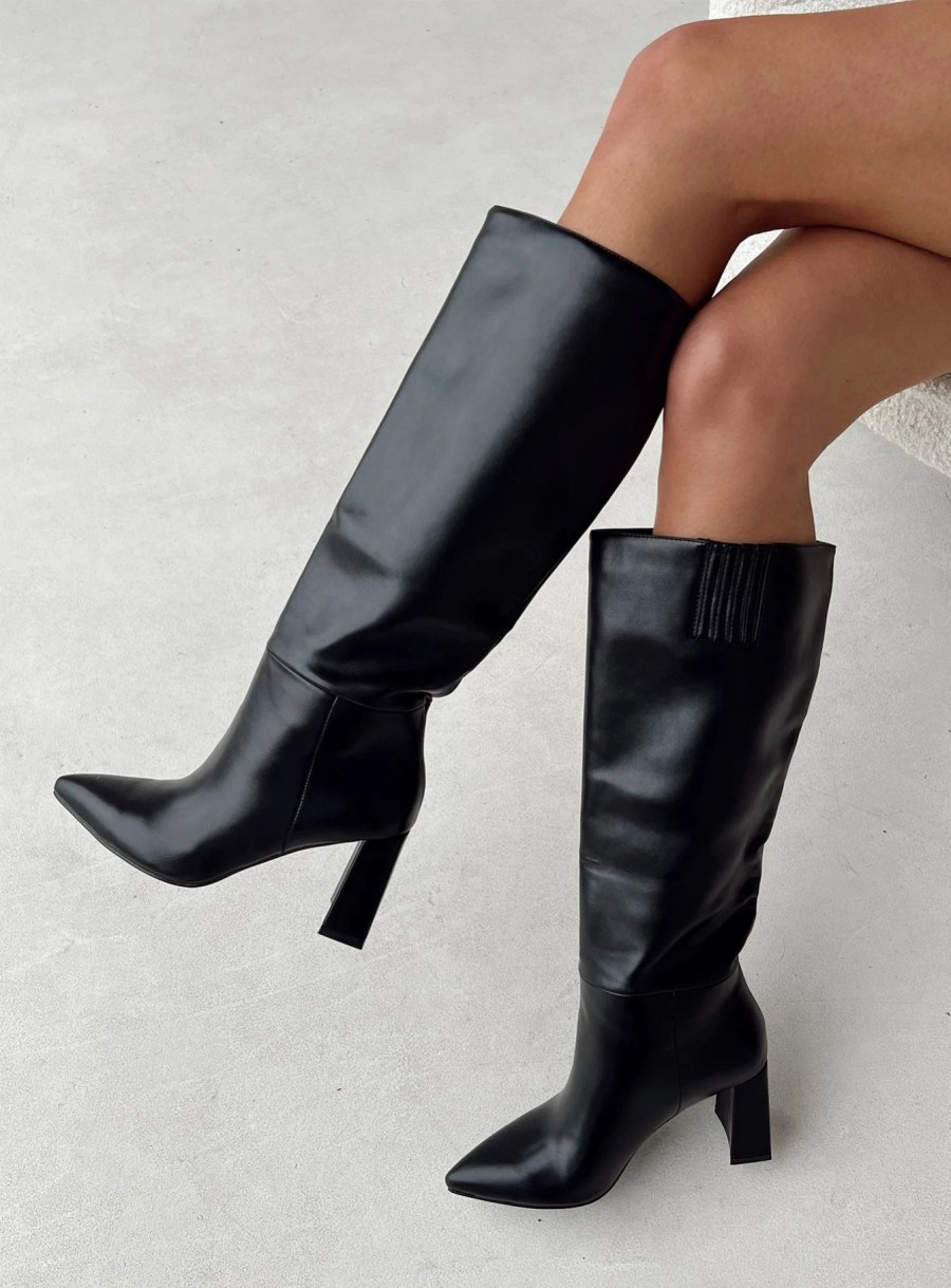 Shoes * | Princess Polly Vesper Knee High Boots Black