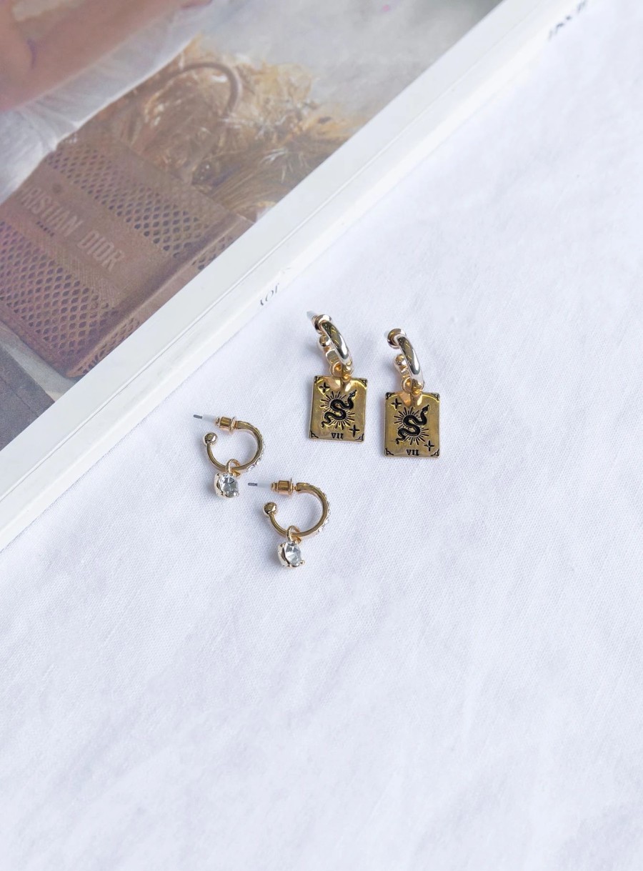 Accessories * | Princess Polly Lower Impact Snake Eyes Earring Set Gold