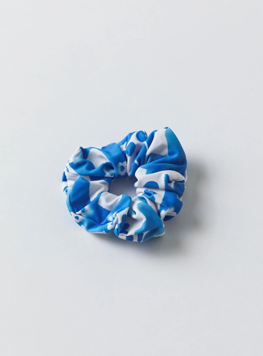 Accessories * | Princess Polly Lower Impact Janey Scrunchie / White Blue