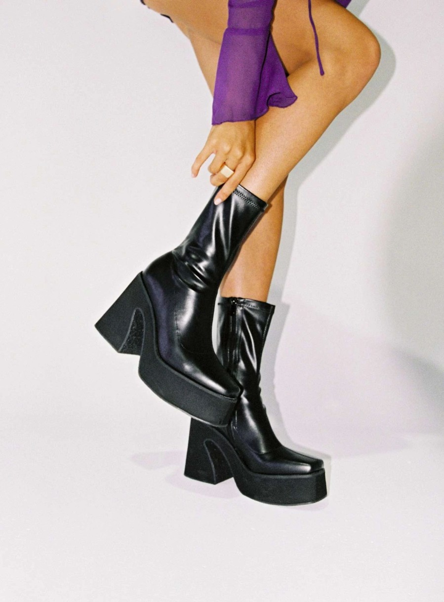 Shoes * | Princess Polly Dockery Boots Black