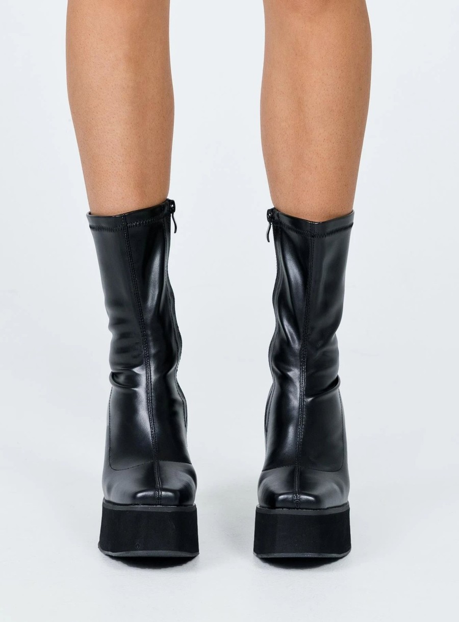 Shoes * | Princess Polly Dockery Boots Black