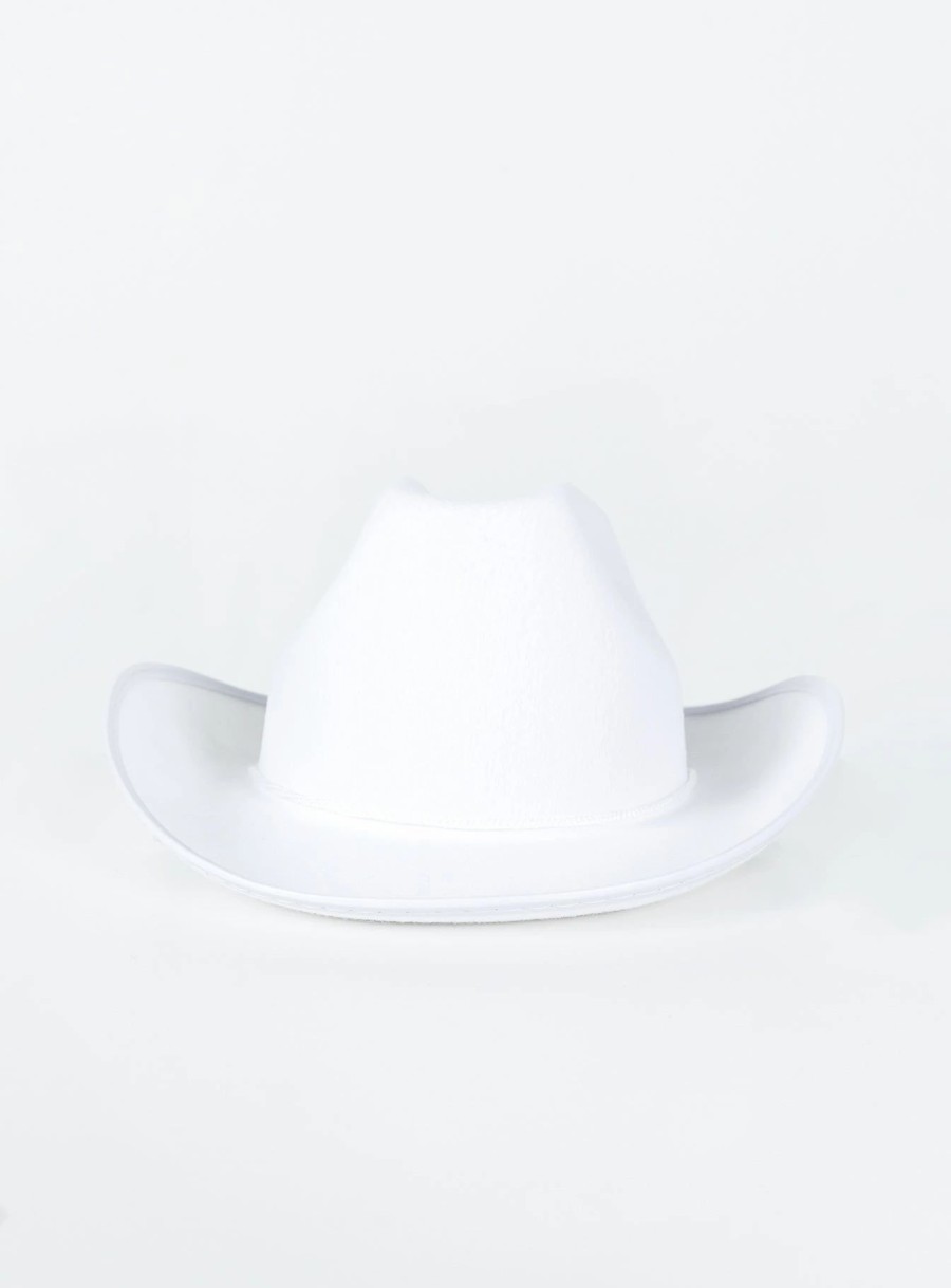 Accessories * | Princess Polly Headline Cowboy Hat White