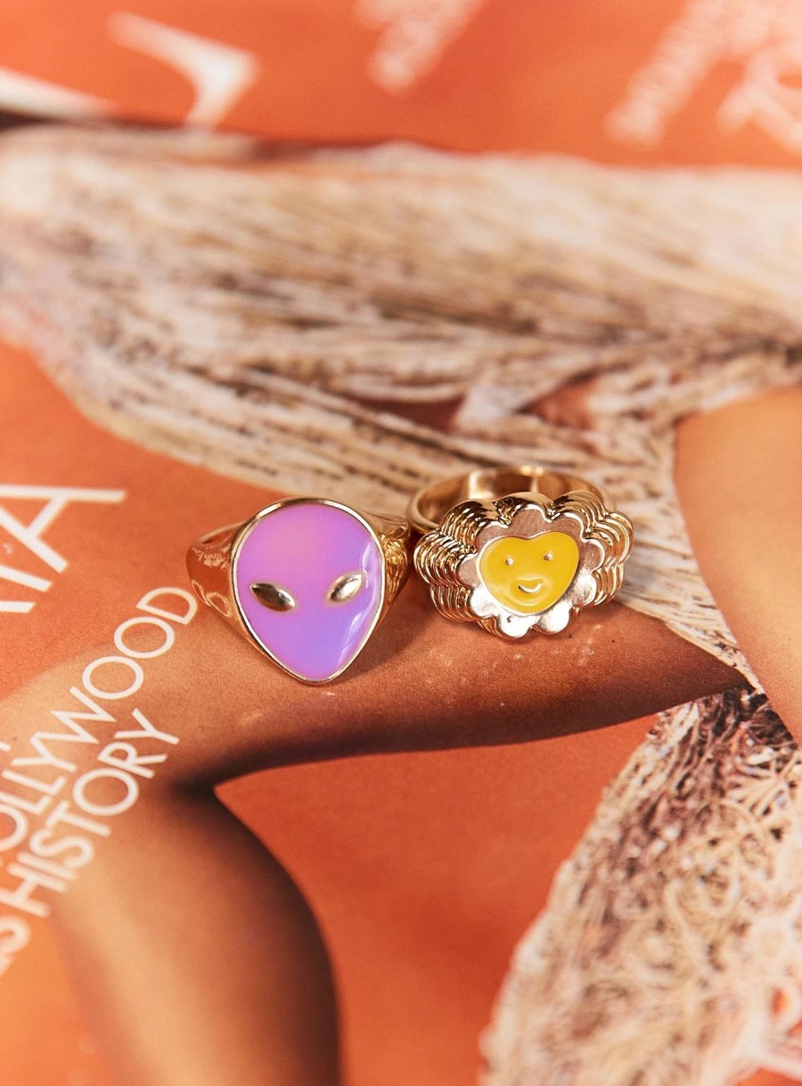 Accessories * | Princess Polly Comet Ring Pack Gold