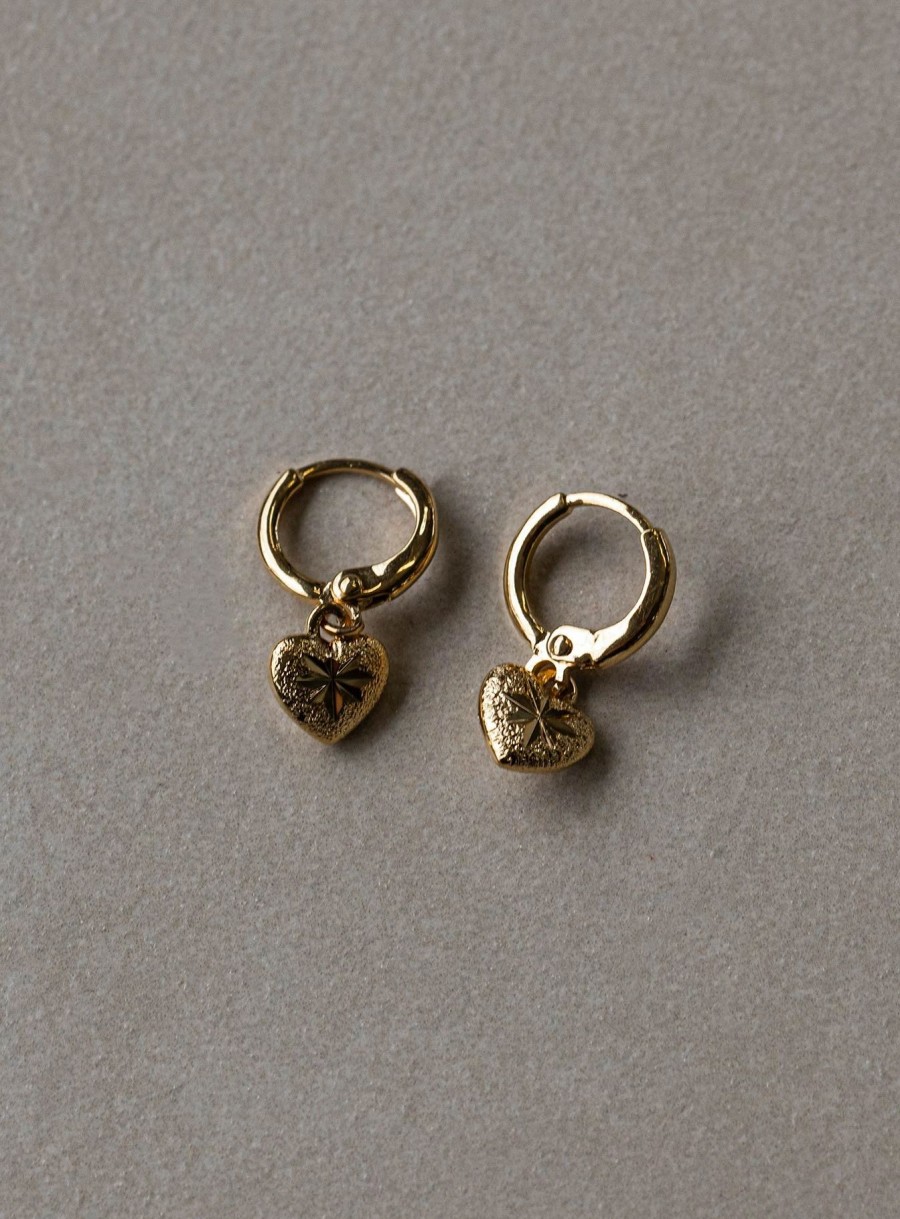 Accessories * | Princess Polly Bracey Heart Earrings Gold