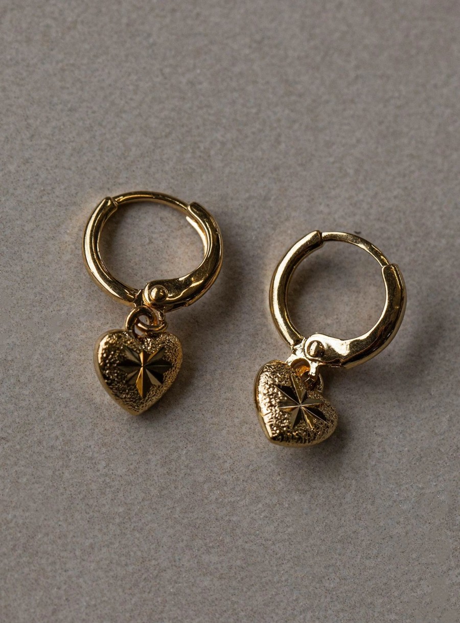 Accessories * | Princess Polly Bracey Heart Earrings Gold