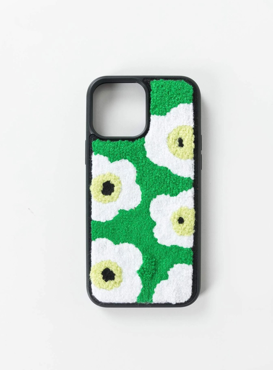 Accessories * | Princess Polly Azul Flower Textured Iphone Case Multi Green