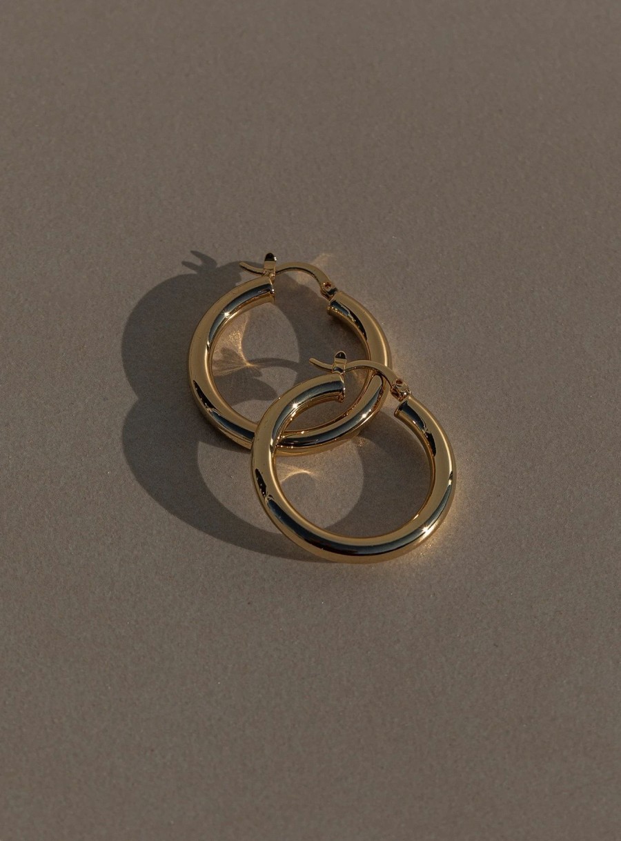 Accessories * | Princess Polly Livingston Plated Hoop Earrings Gold