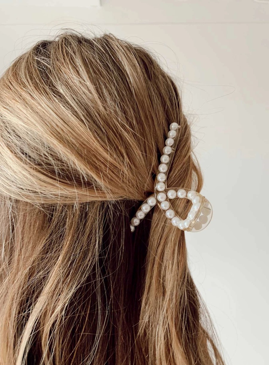 Accessories * | Princess Polly Tilton Pearl Hair Clip White