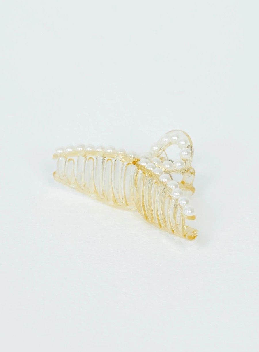 Accessories * | Princess Polly Tilton Pearl Hair Clip White