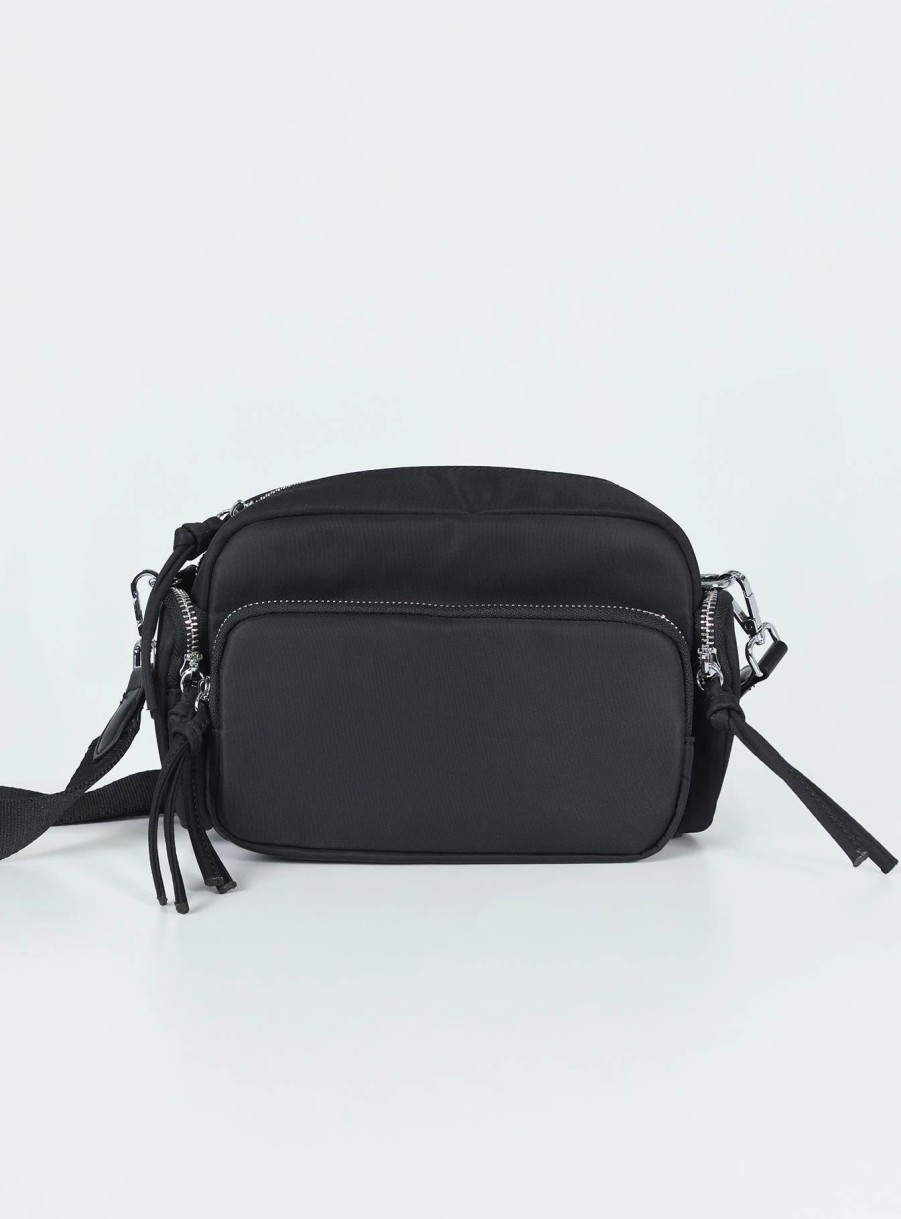 Accessories * | Princess Polly Lower Impact Lonnie Eco Nylon Crossbody Bag Black