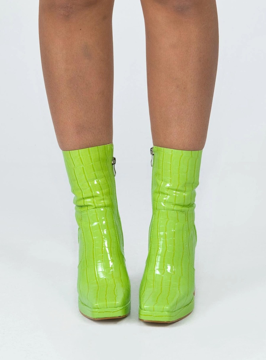 Shoes * | Princess Polly Jamie Croc Boots Green