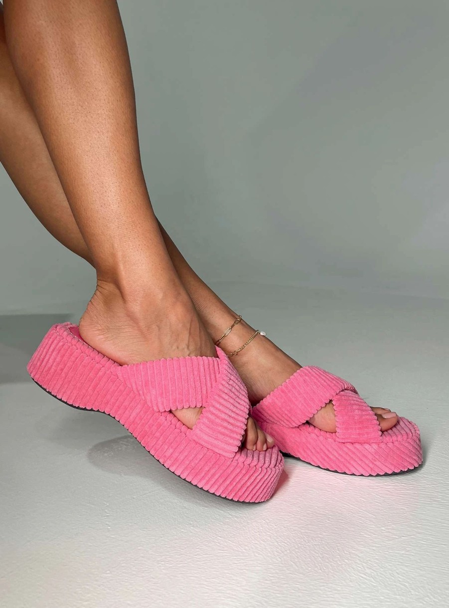 Shoes * | Princess Polly Kora Corduroy Sandal Pink