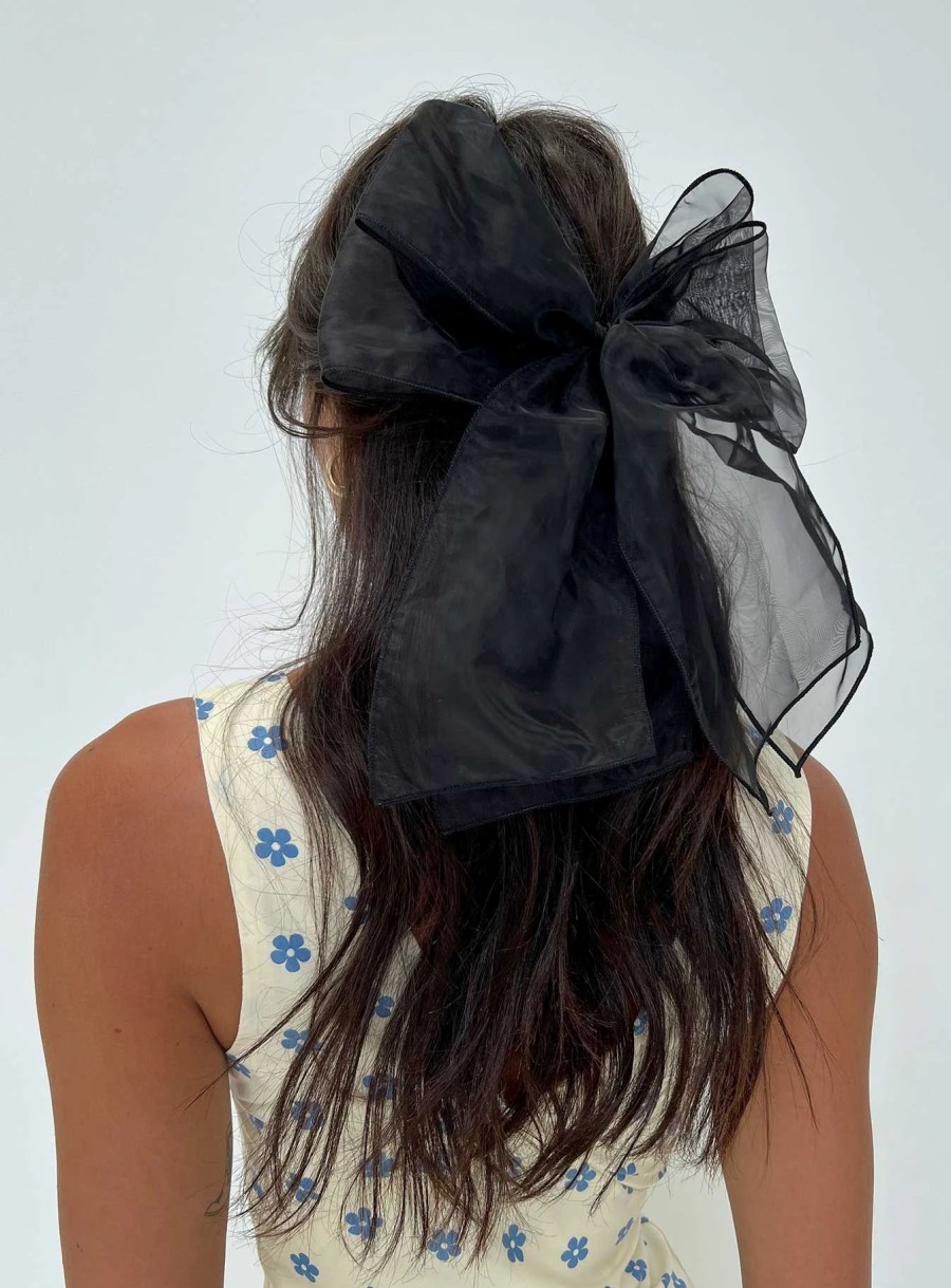 Accessories * | Princess Polly Wicks Hair Bow Black