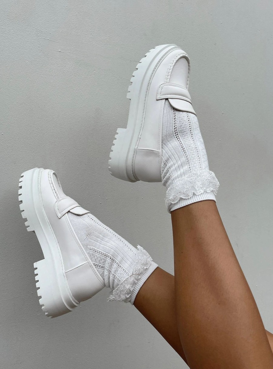 Shoes * | Princess Polly Bellevue Loafer White