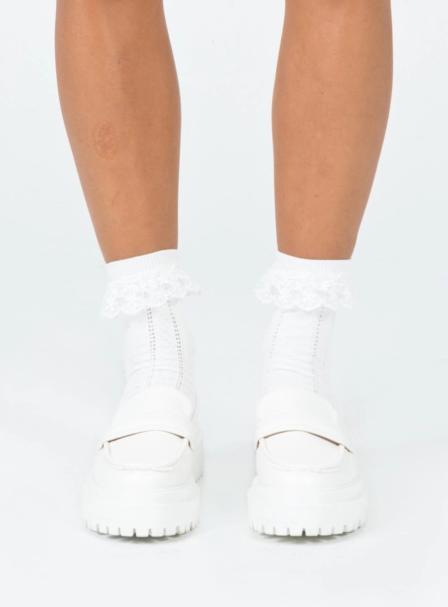 Shoes * | Princess Polly Bellevue Loafer White