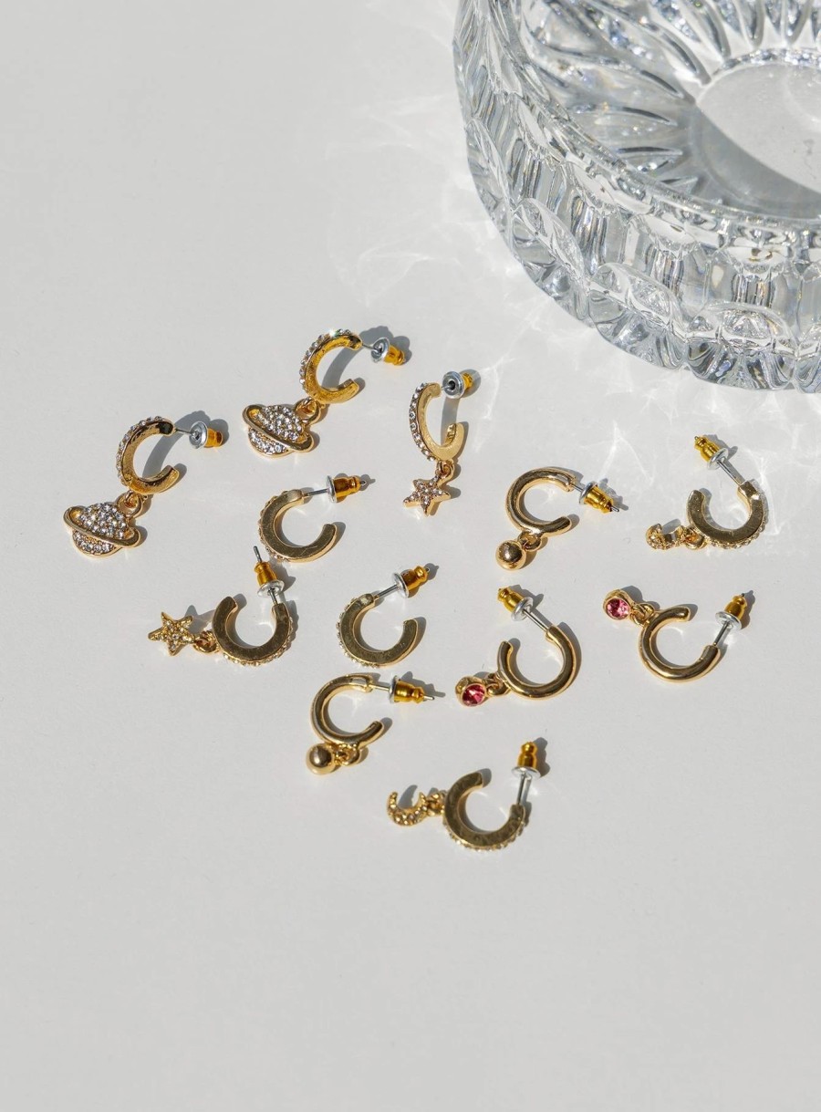 Accessories * | Princess Polly Lower Impact Amanza Earring Pack Gold