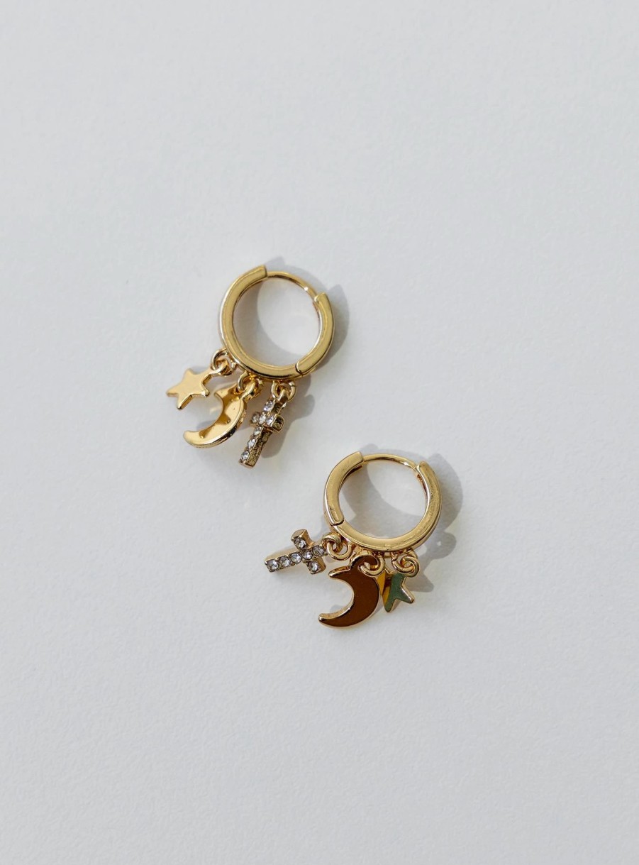 Accessories * | Princess Polly Selsey Moon Earrings Gold