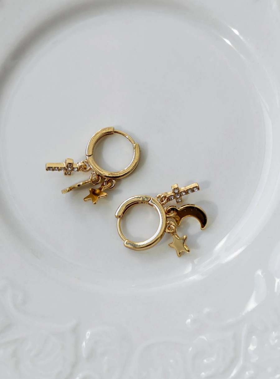 Accessories * | Princess Polly Selsey Moon Earrings Gold