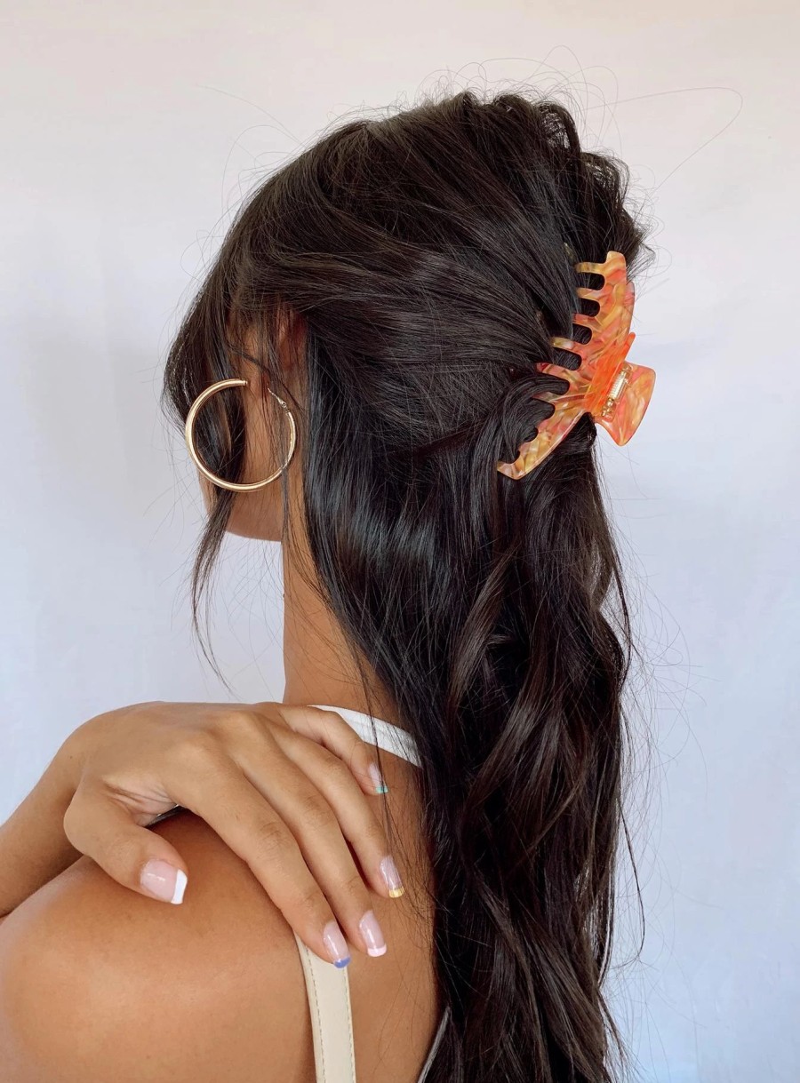 Accessories * | Princess Polly High Summer Hair Clip Orange / Pink