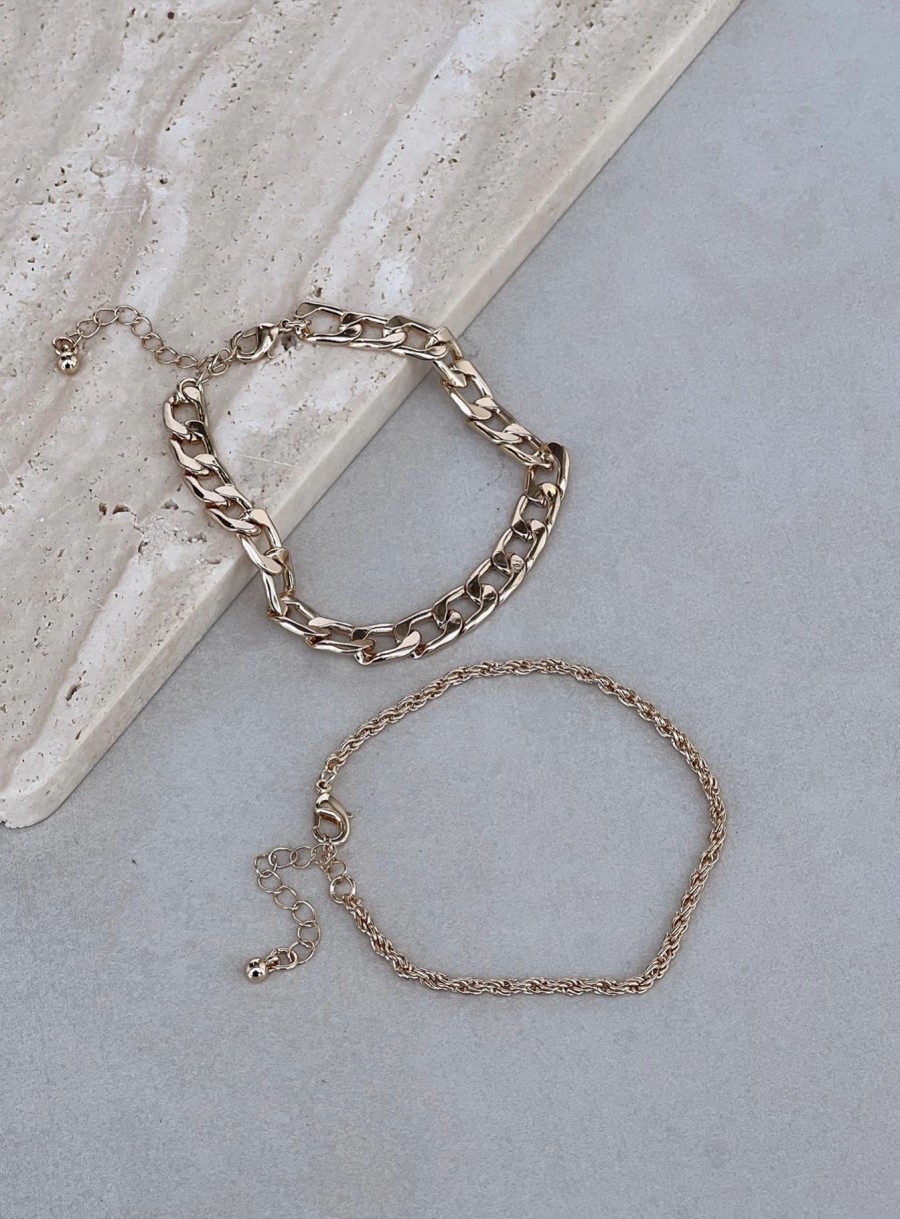 Accessories * | Princess Polly The Lover Bracelet Set Gold