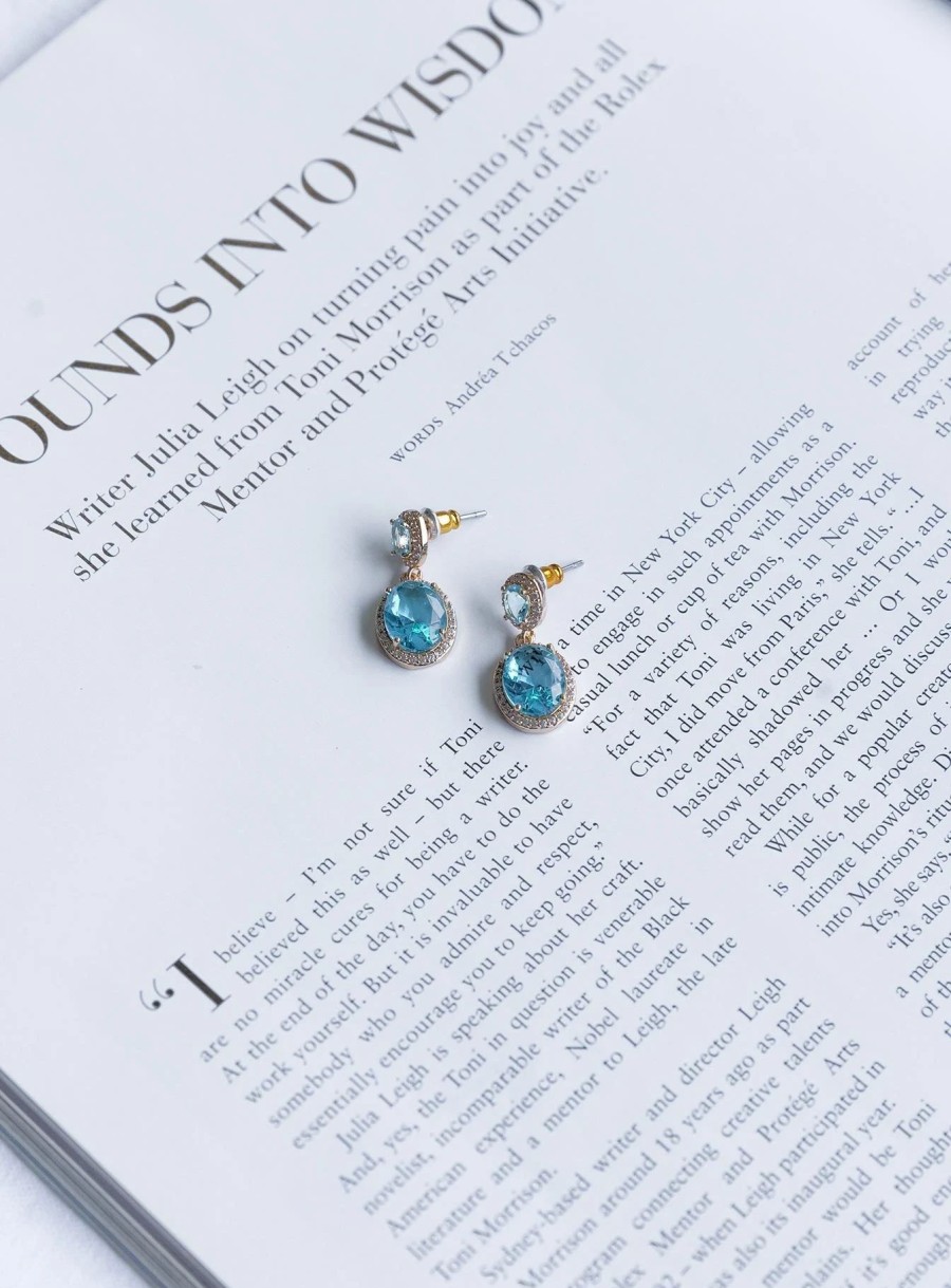 Accessories * | Princess Polly Monahan Earrings /Blue Gold