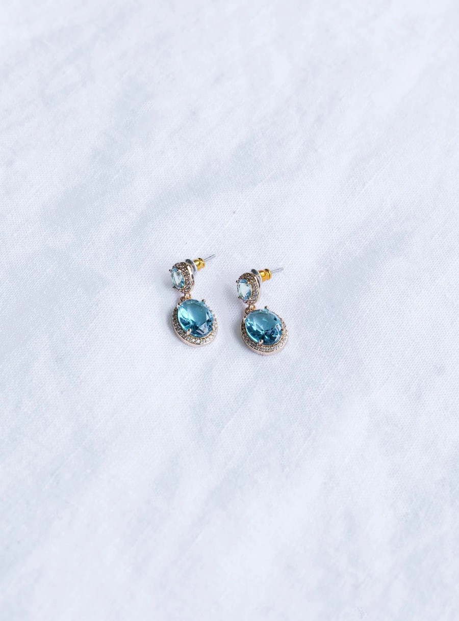 Accessories * | Princess Polly Monahan Earrings /Blue Gold