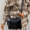 Accessories * | Peta And Jain Peta & Jain Dylan Crossbody Bag Black Croc / Silver Black / Silver