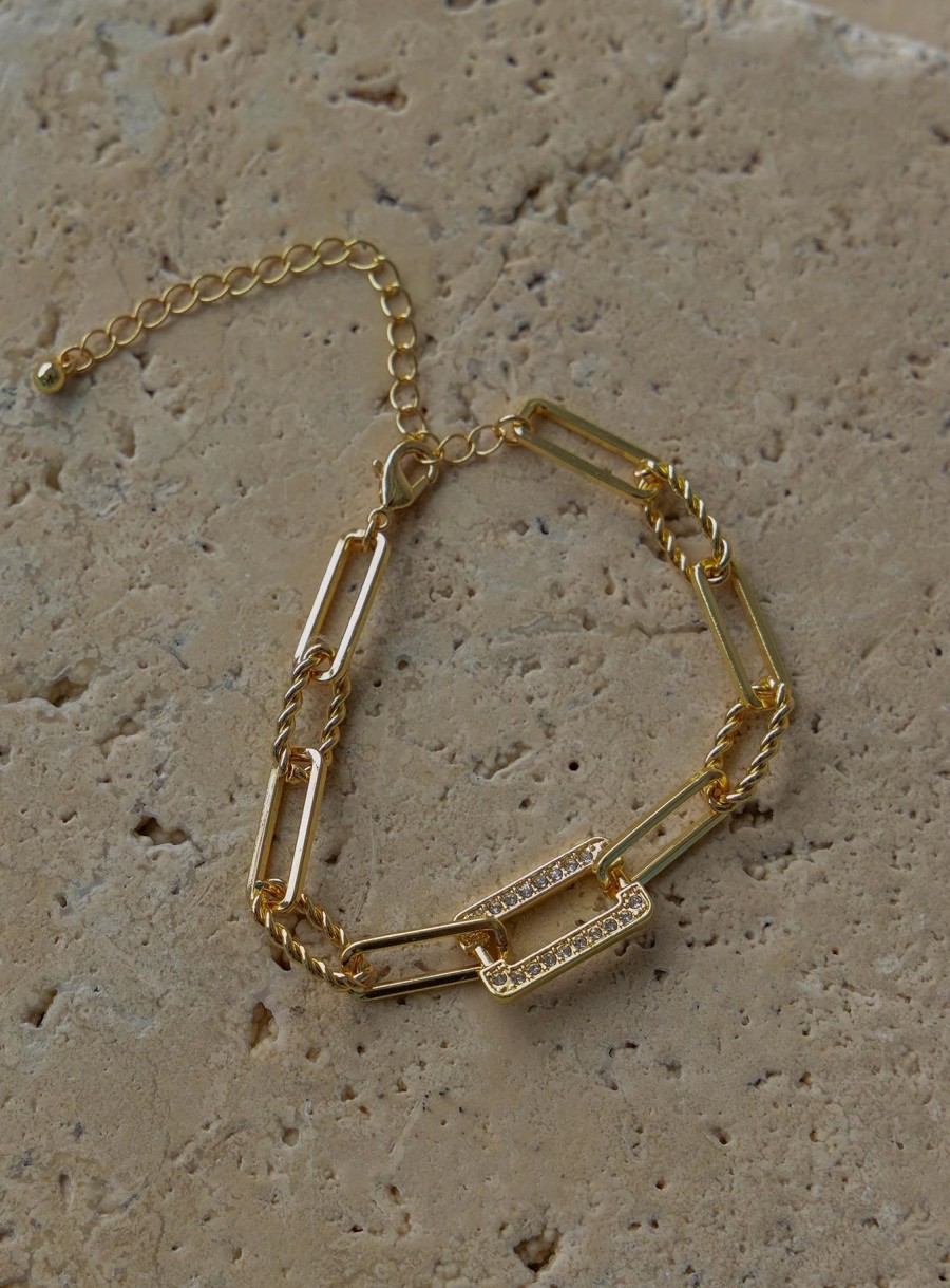 Accessories * | Princess Polly Lower Impact Darrow Chain Link Bracelet Gold