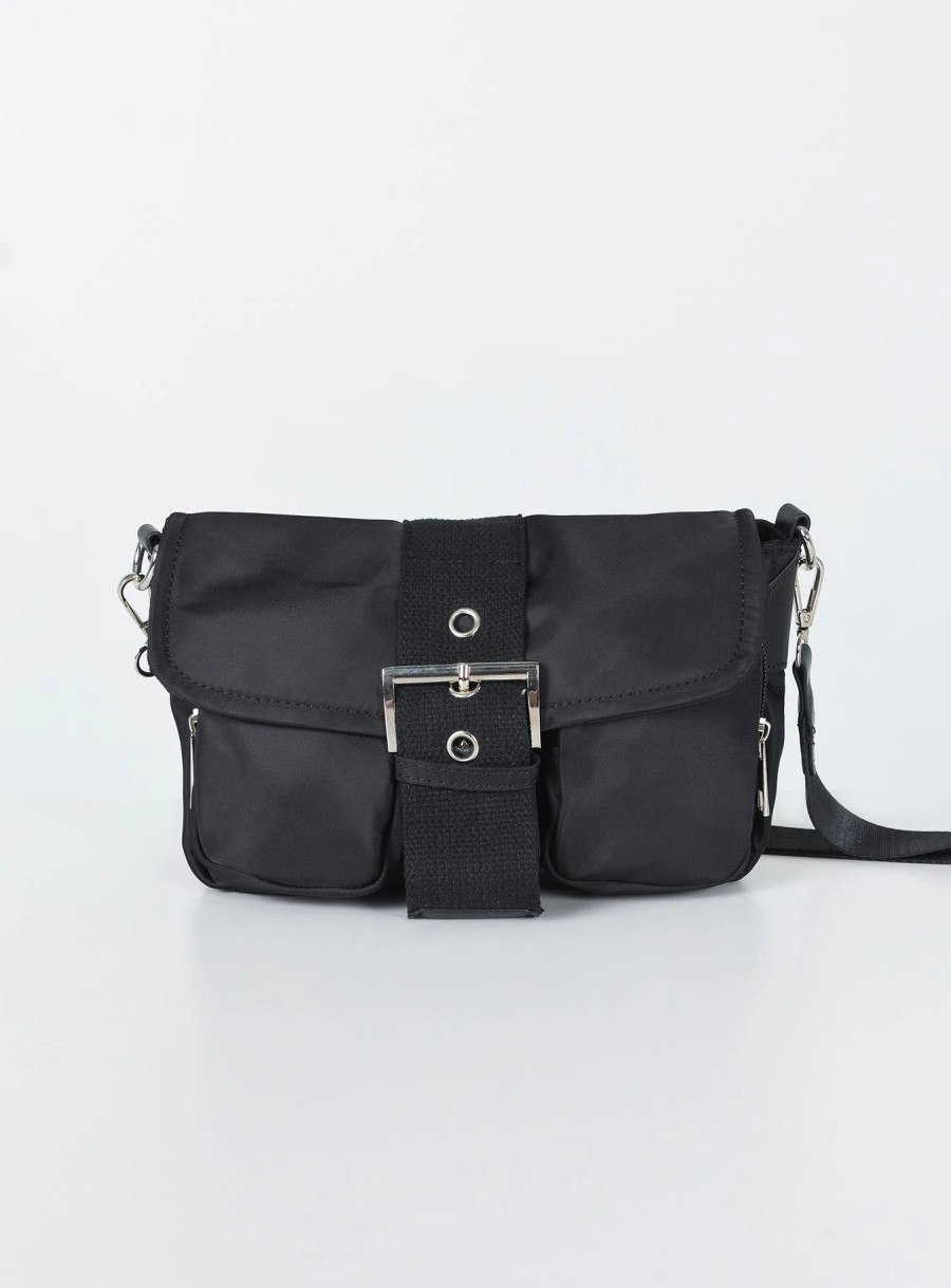 Accessories * | Princess Polly Matney Buckle Crossbody Bag Black