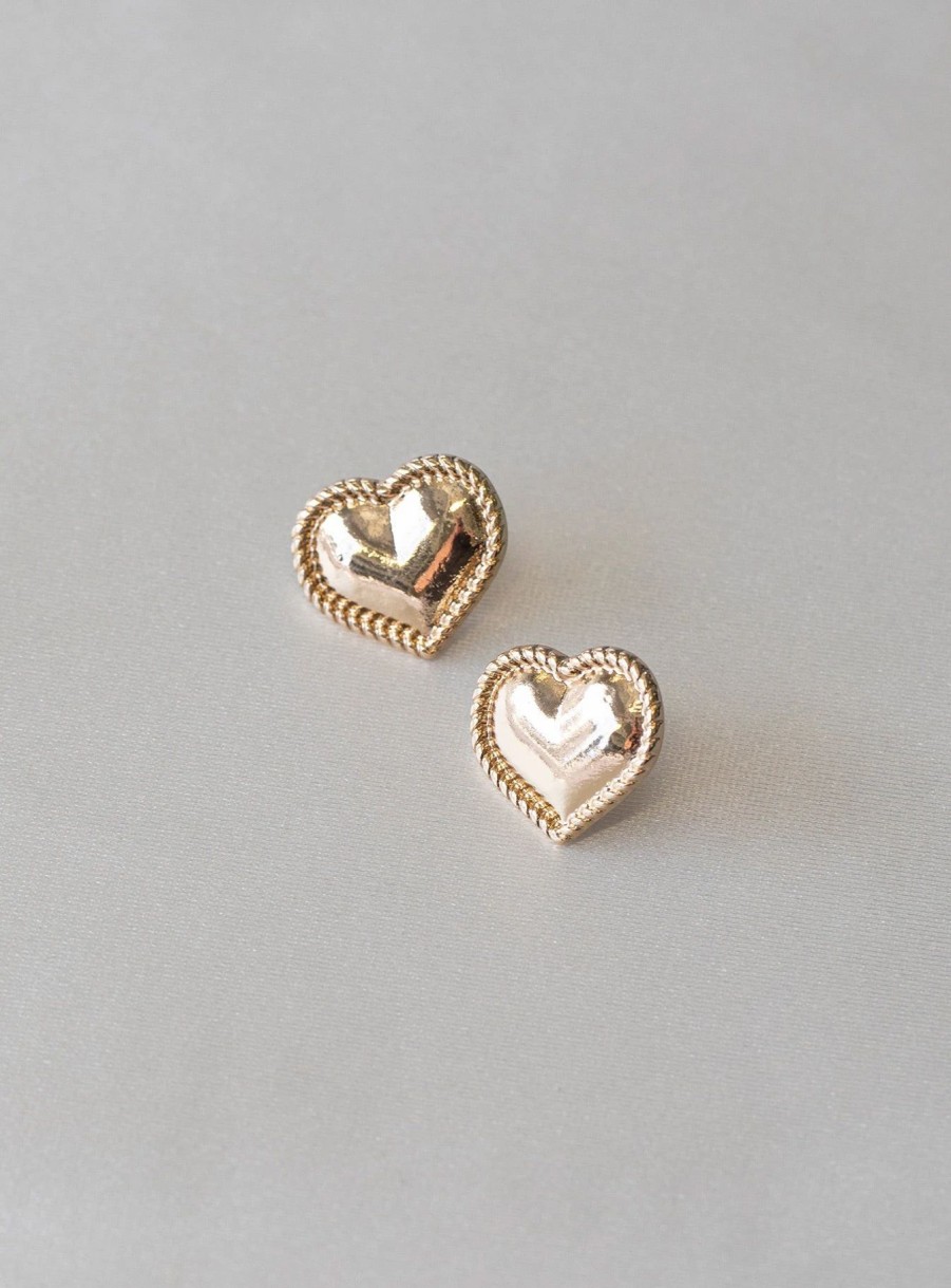 Accessories * | Princess Polly Erslie Heart Earrings Gold