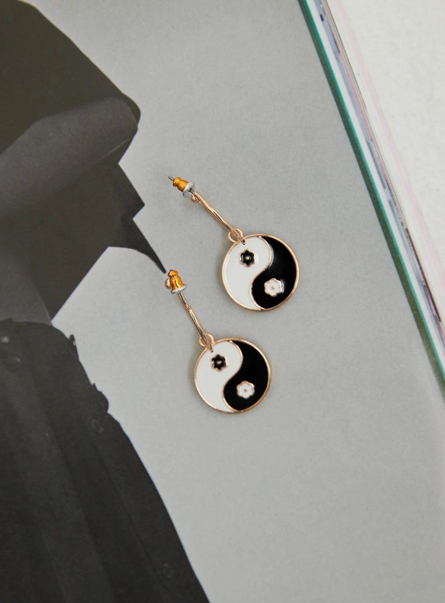 Accessories * | Princess Polly You And I Earrings Black / White