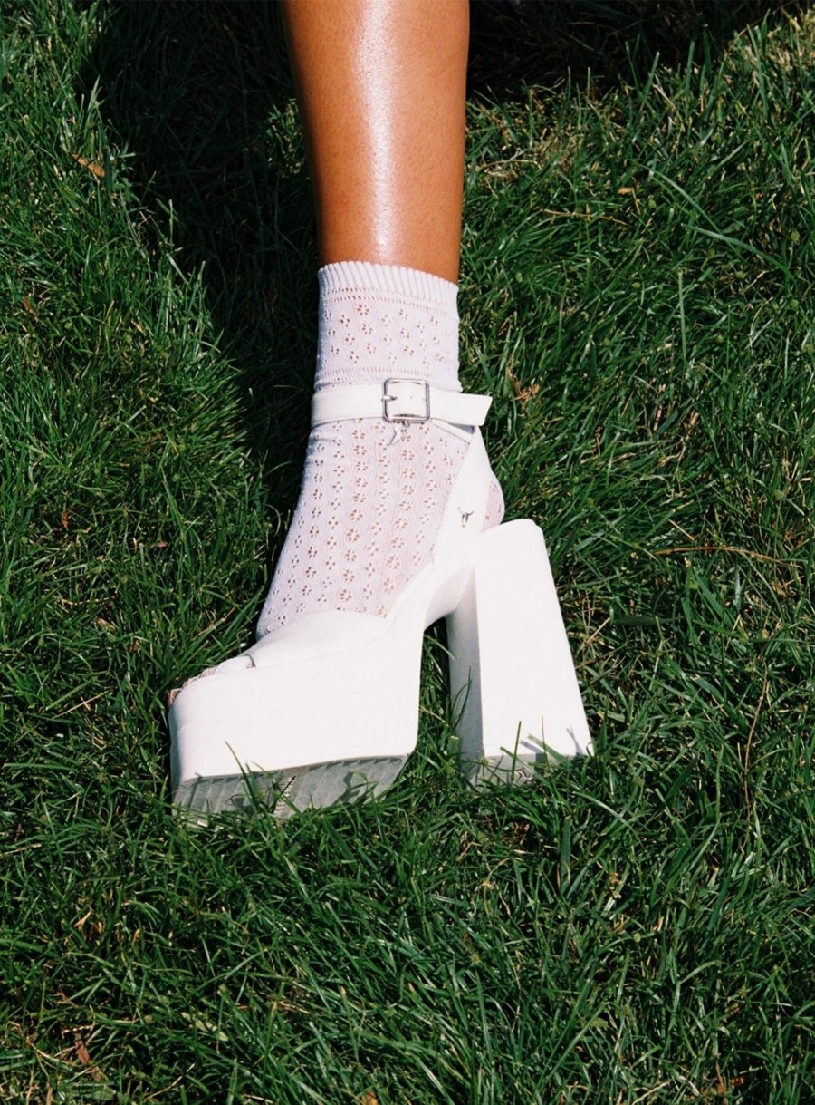 Shoes * | Windsor Smith Monaco Platform Heels White