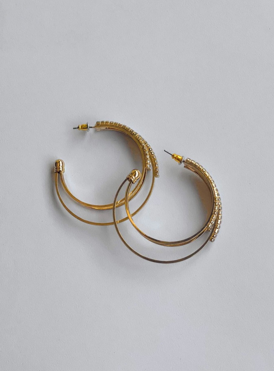 Accessories * | Princess Polly Ekin Hoop Earrings Gold