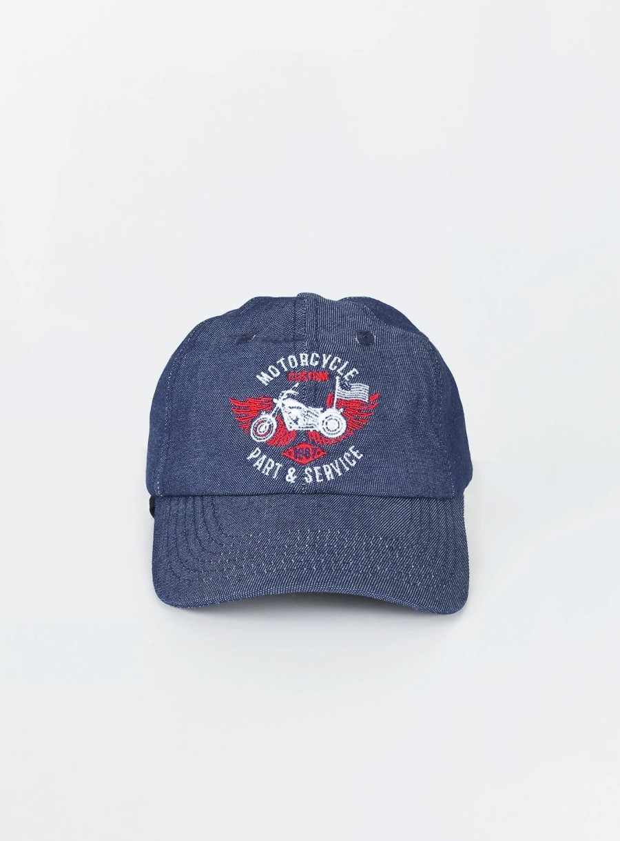 Accessories * | Princess Polly Oritz Motorcycle Dad Cap Dark Denim