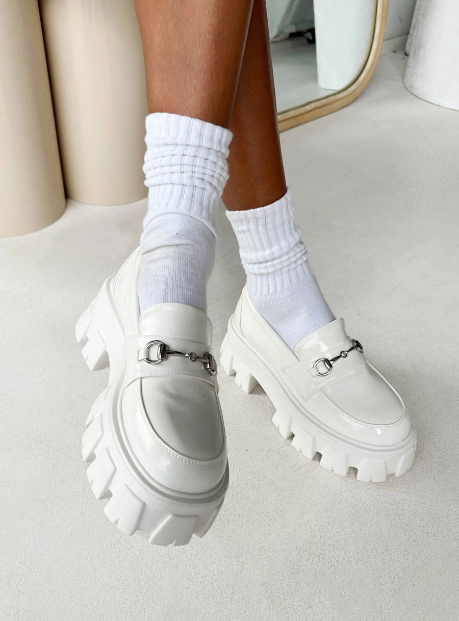 Shoes * | Princess Polly Lower Impact Penny Lane Loafer White