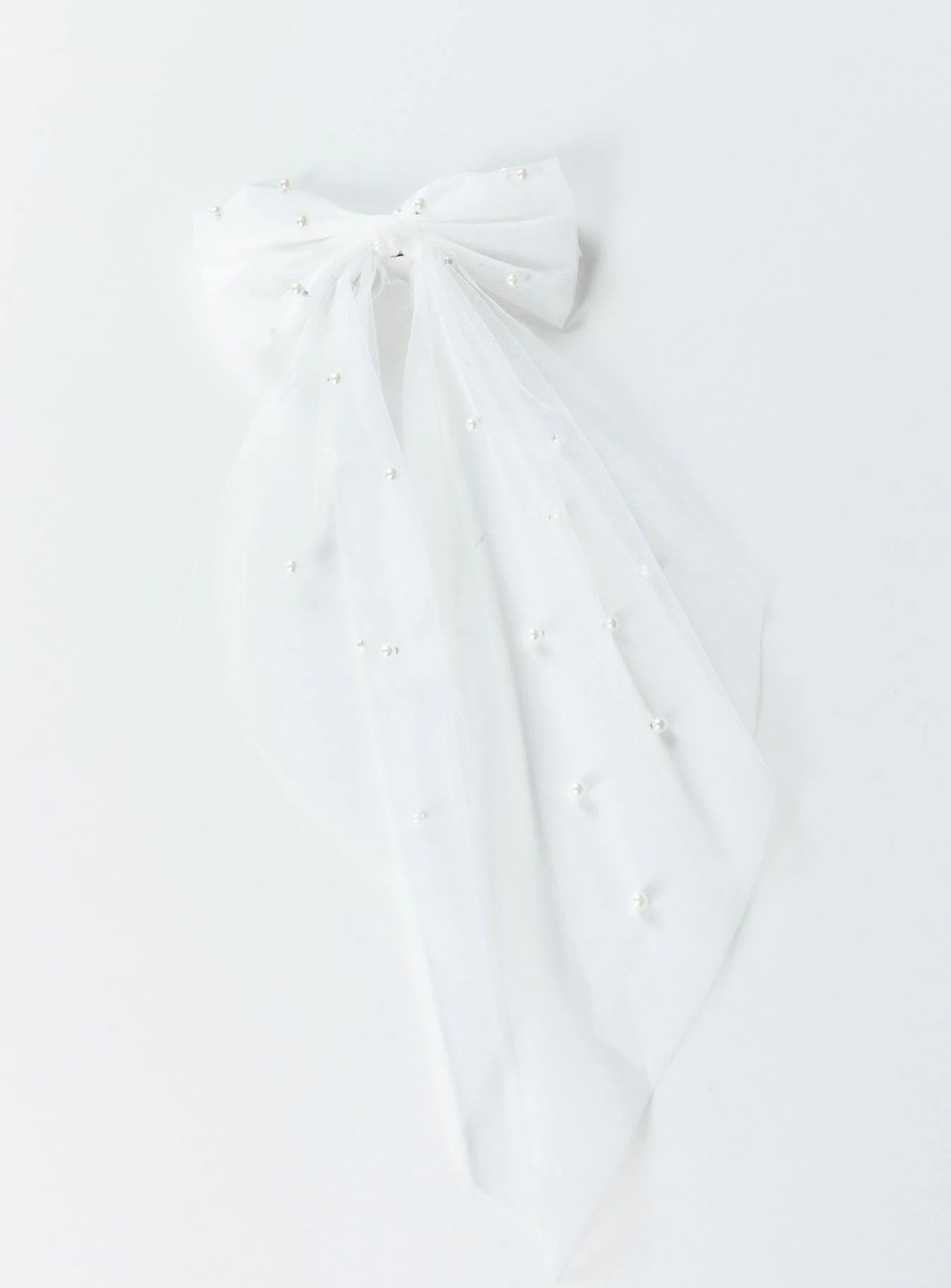 Accessories * | Princess Polly Imi Hair Bow White