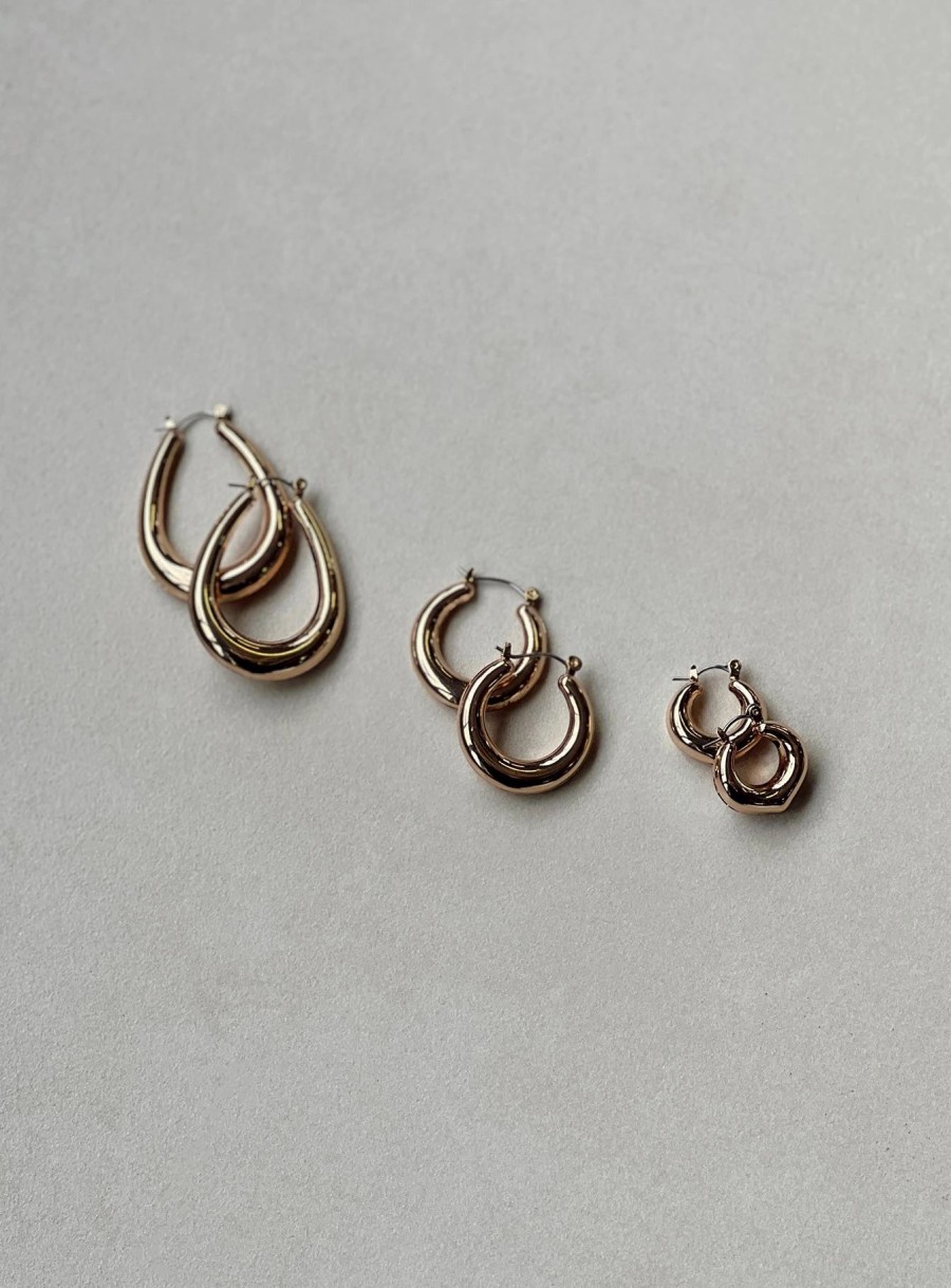 Accessories * | Princess Polly Rainey Earring Pack Gold