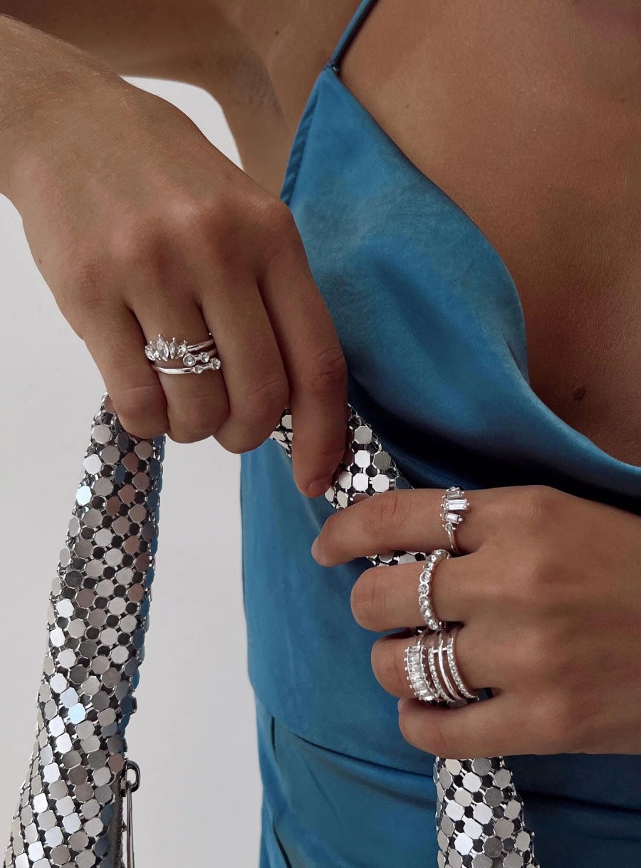 Accessories * | Princess Polly Lower Impact Mendes Ring Pack Silver