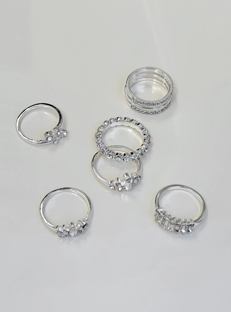 Accessories * | Princess Polly Lower Impact Mendes Ring Pack Silver